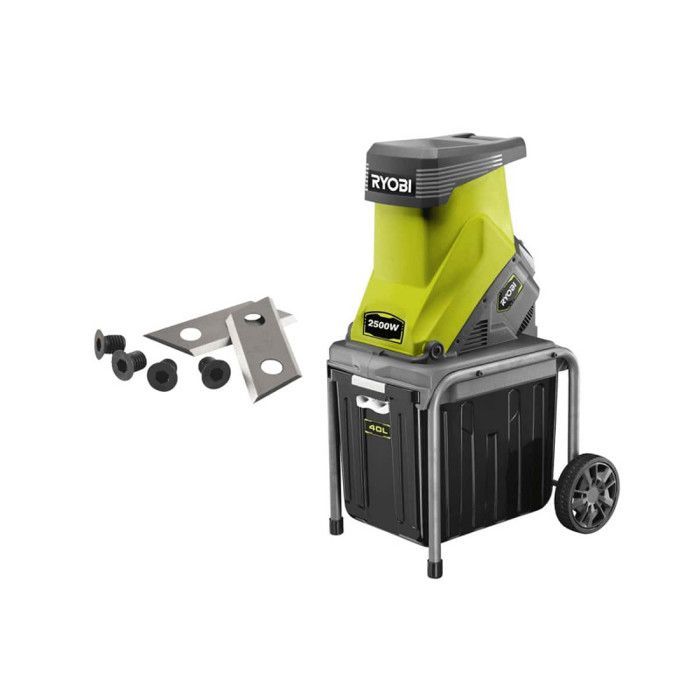 RYOBI 2500W trädgårdskompostkvarnpaket RSH2545B - Set med 2 knivar för kompostkvarn RAC351