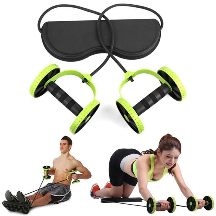 Multifunctional Abdominal Wheel - Green - Fitness Trainer - 43.3x17.3x17.6 cm - Multicolored - Adult