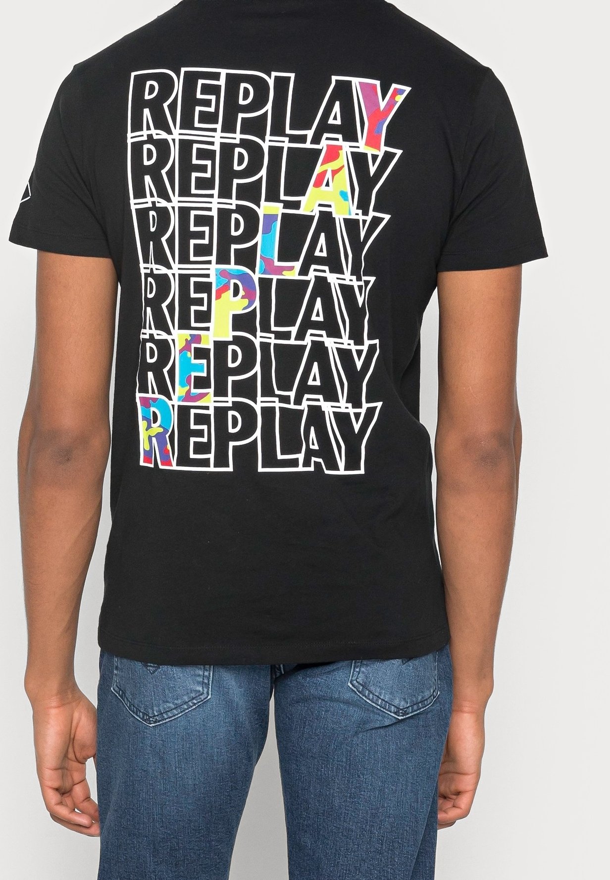 Replay Print T-shirt - zwart