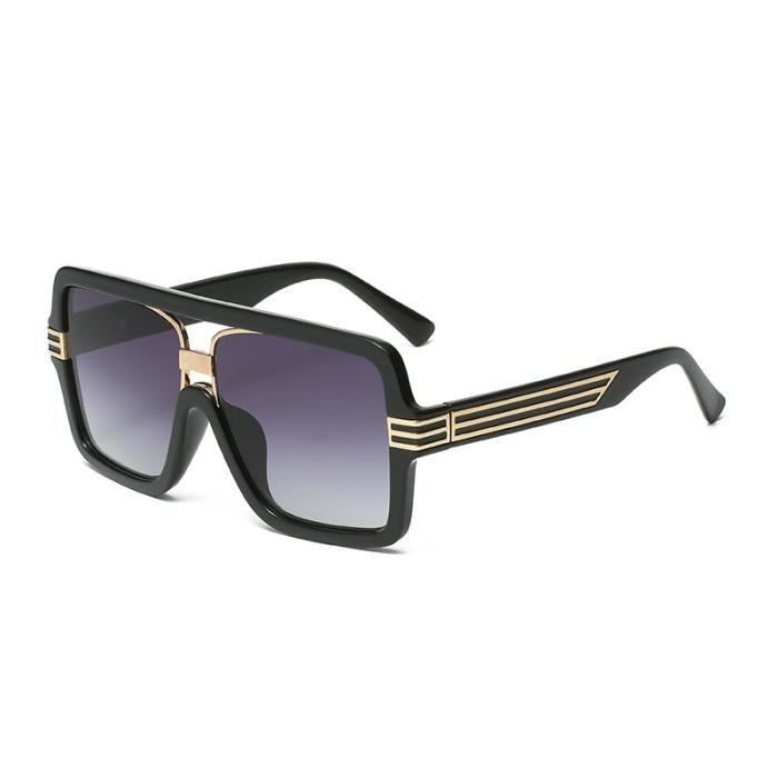 SHARPHY Lunettes de soleil femme rétro grand cadre mode noir élégant conduite voyage shopping alpinisme sport Anti UV