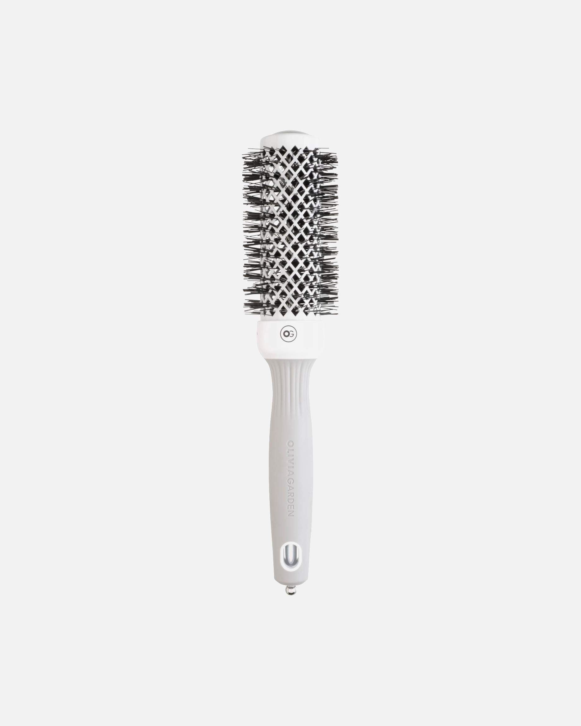 Olivia Garden EXPERT Expert Blowout Shine White & Grey apvalus šepetys - 1 vnt.