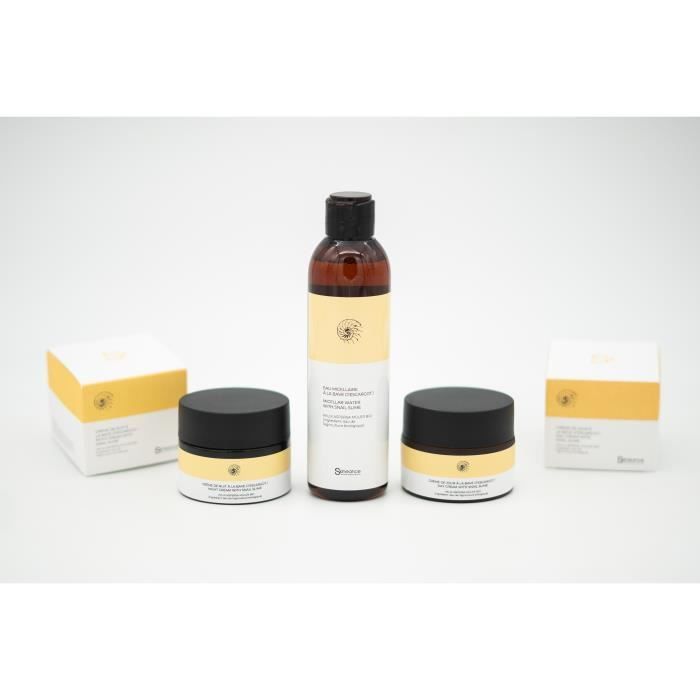 Het ULTRA REGENERERENDE trio met biologische slakkenmucin – Vermindert huidimperfecties – DAY-MICELLAR WATER-NIGHT – Ingrediënten