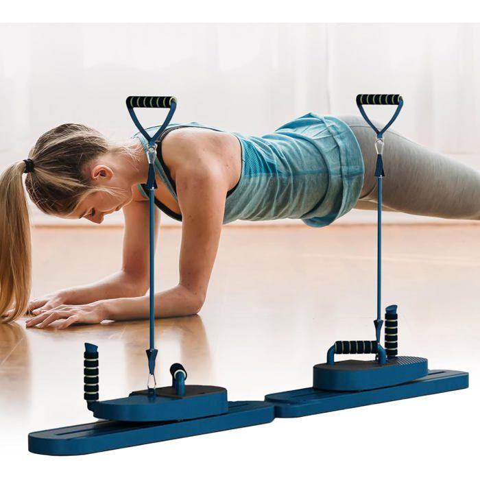 Máquina de Pilates para entrenamientos en casa: Reformer de Pilates portátil, equipo de fitness multifuncional para entrenamiento.