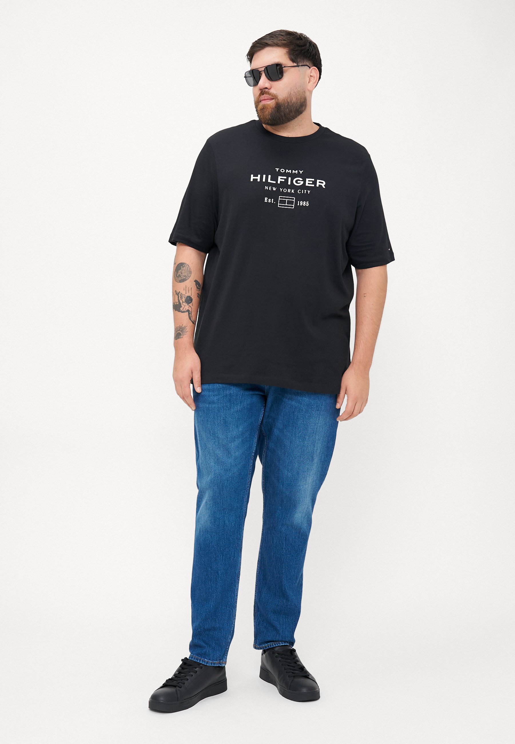 T-shirt graphique Tommy Hilfiger STACK - Imprimé noir