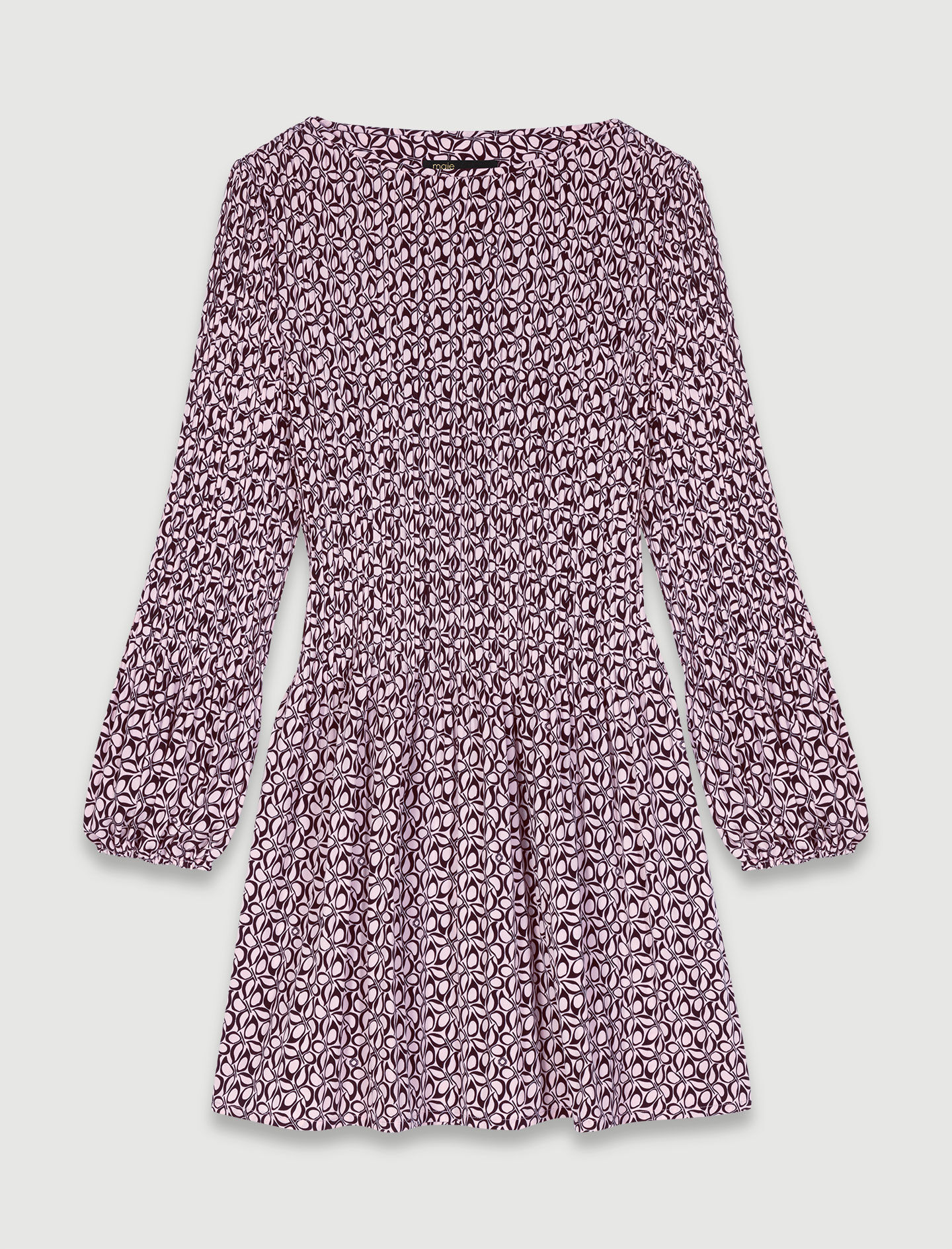 Kort jurkje met print - Roze/zwarte vlinderprint