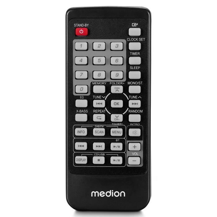 Minisistema HiFi - MEDION - DAB/PLL UKW - Reproductor de CD - Bluetooth 5.3 - 2x15W RMS
