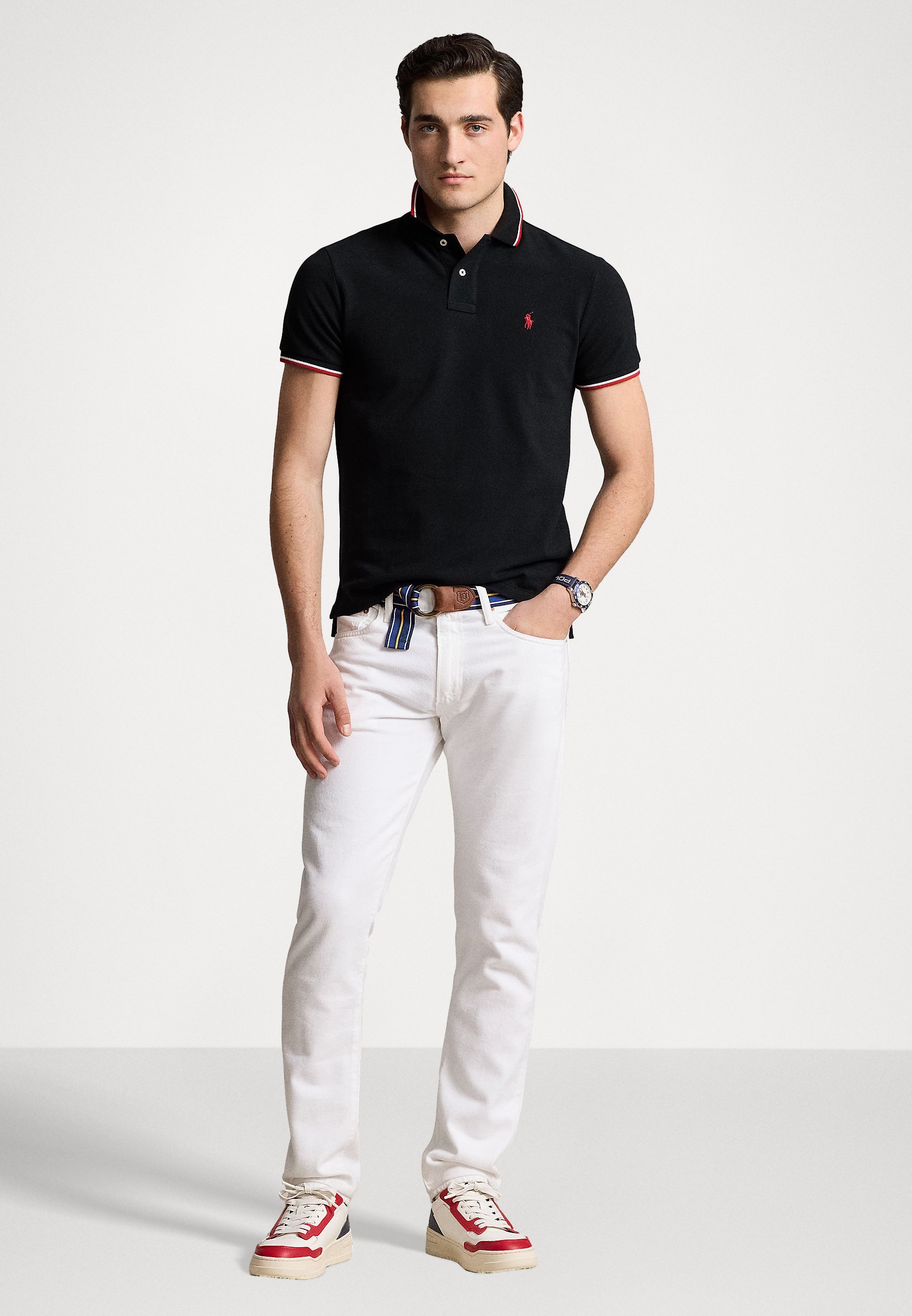 Polo Ralph Lauren CUSTOM SLIM FIT MESH POLO SHIRT - Polo - nera