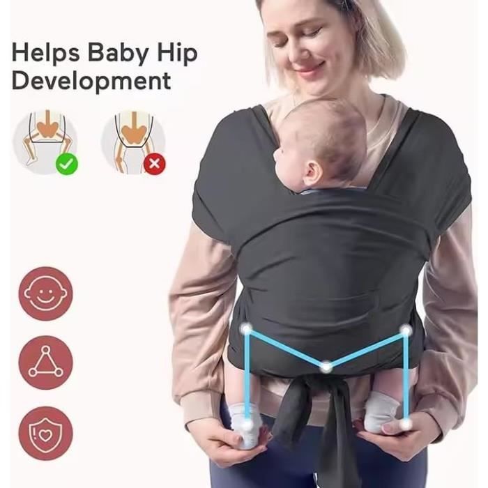 Portabebés tipo fular para recién nacidos y niños pequeños, portabebés unisex con anillas ajustables, ergonómico, cómodo y seguro.
