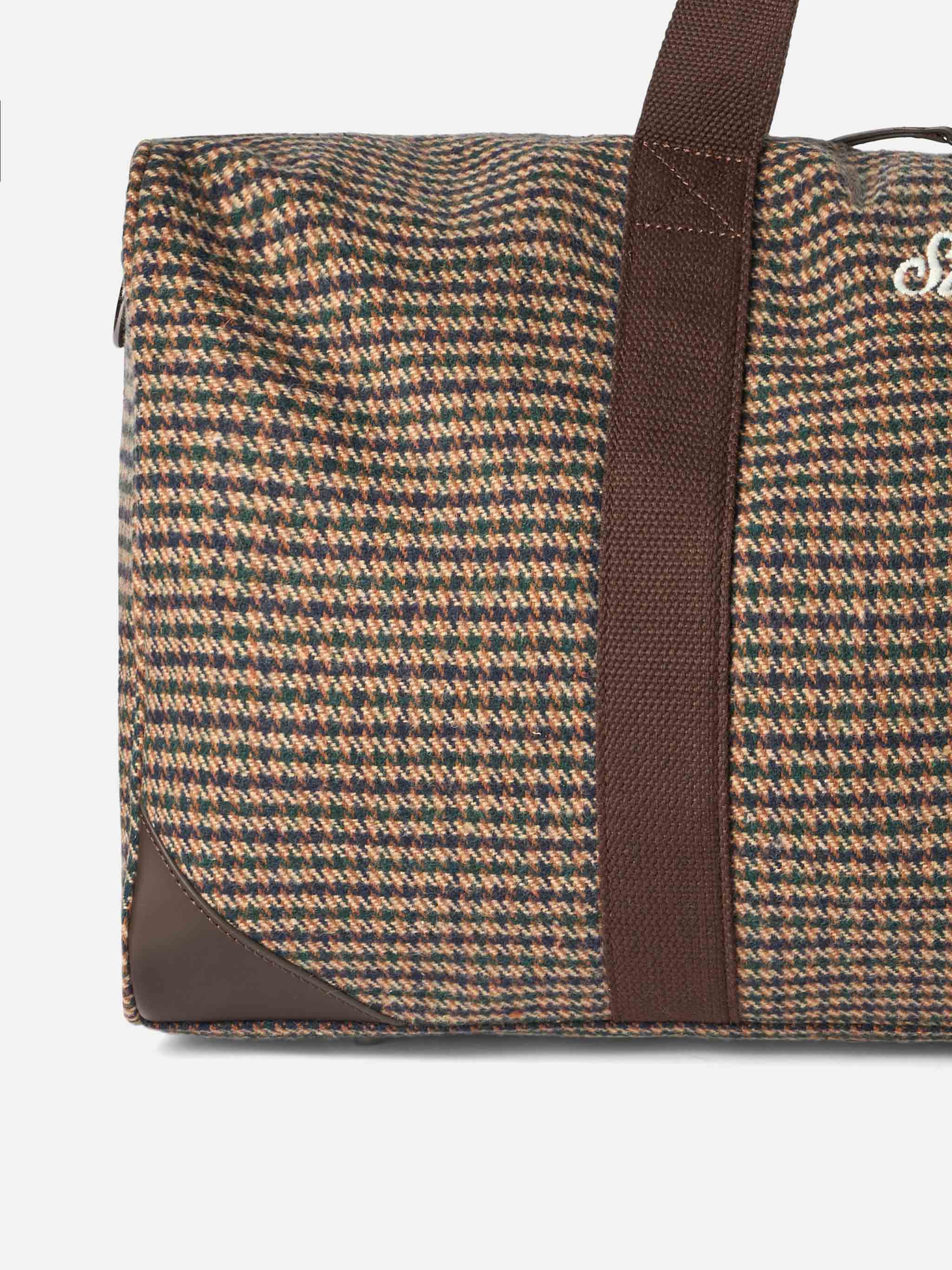 Bolsa de viagem Jetleg em lã com estampa pied-de-poule