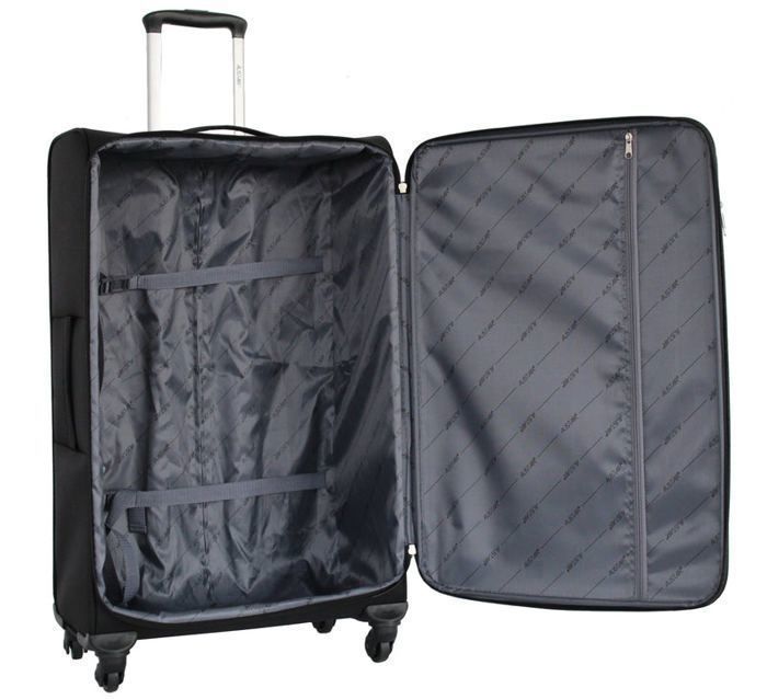 Maleta grande Alistair - Colección Breeze - 4 ruedas - Lona suave - Negra