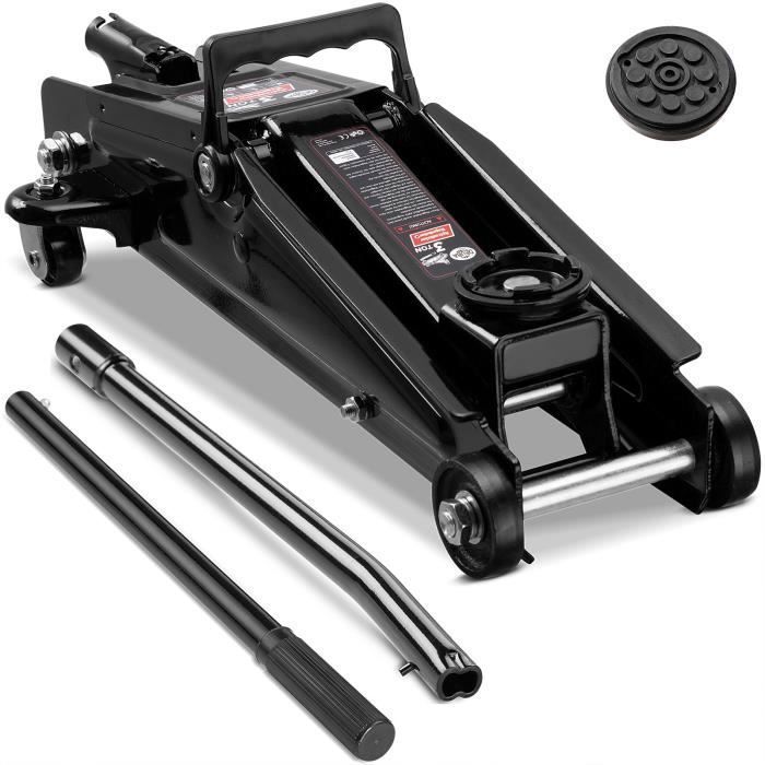 Gato hidráulico • 3 toneladas • compacto y robusto • altura de elevación de 135 a 400 mm • almohadilla de goma • asa de transporte • protección para SUV