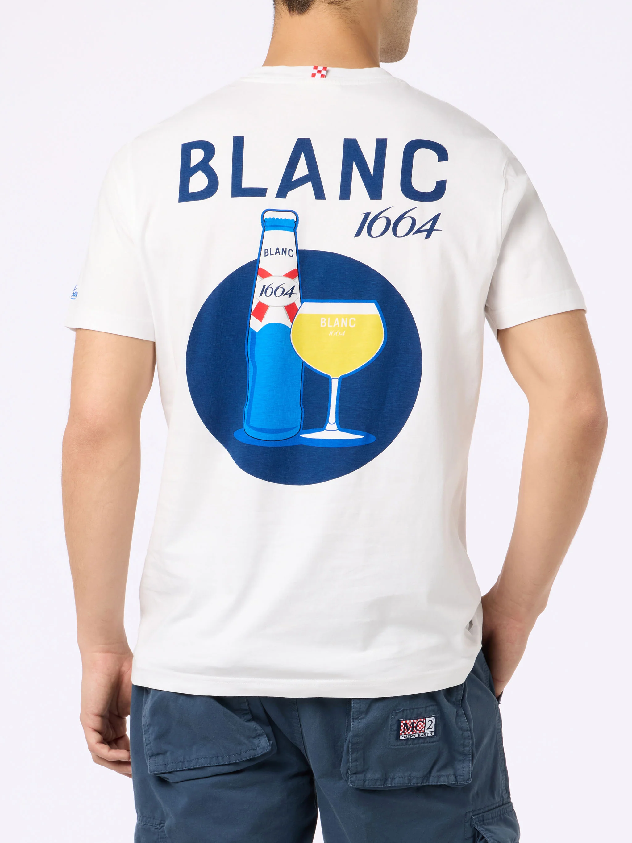 T-shirt in cotone con stampa e ricamo Blanc 1664 | Edizione speciale B