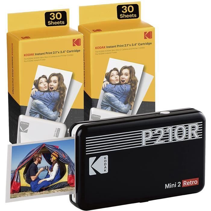 Kodak Mini 2 Retro Mobile Photo Printer - Bluetooth - 5.4 x 8.6 cm - 68 Photos Included