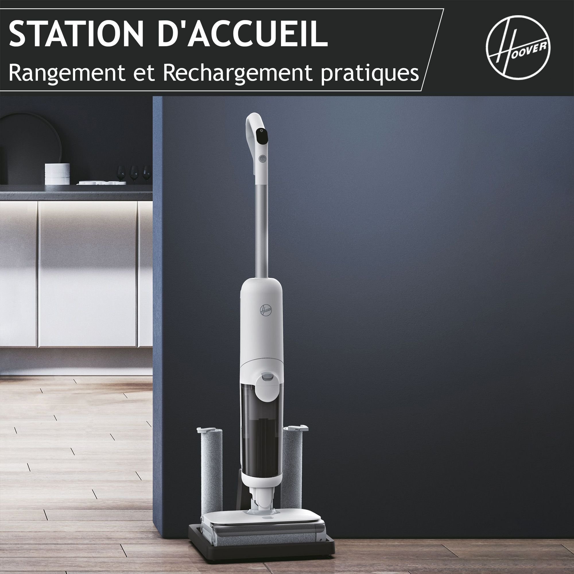 HOOVER HW500 - Cordless Wet and Dry Vacuum Cleaner and Mop - Dual Rollers - High-Performance 230W Motor