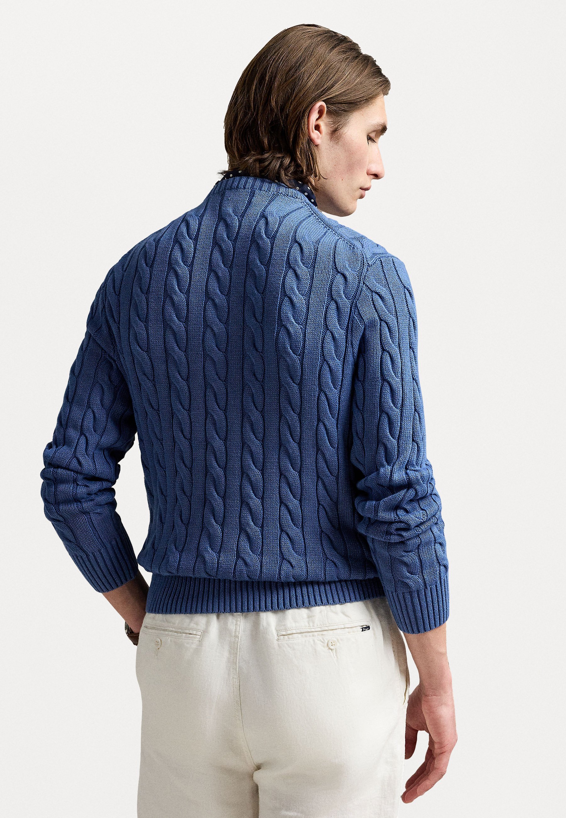 Polo Ralph Lauren kabelgebreide katoenen trui - Trui - marineblauw