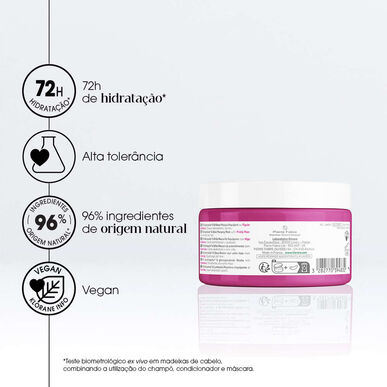 Klorane Prickly Pear 72t Hydration & Shine Plump Mask, Prickly Pear Oil, 72t Hydration for matt hår, 250ml