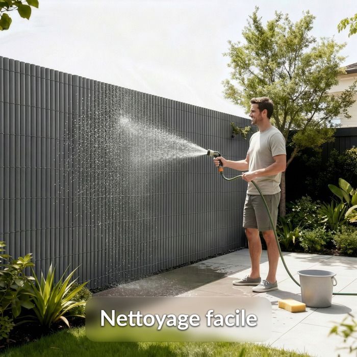 Double-sided PVC reed screening, Grey, 200 x 300 cm
