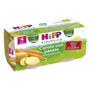 Purê de cenoura e batata orgânico HIPP Hipp, 2 x 80g de cenouras e batatas