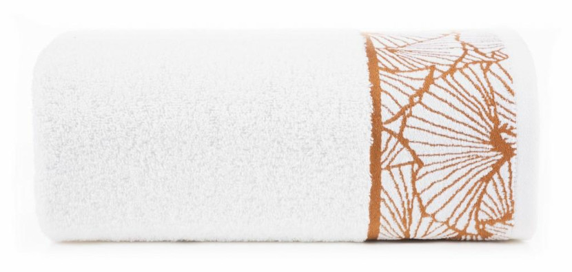 Ręcznik 70x140 Luna biały liście miłorzębu 500g/2 frotte