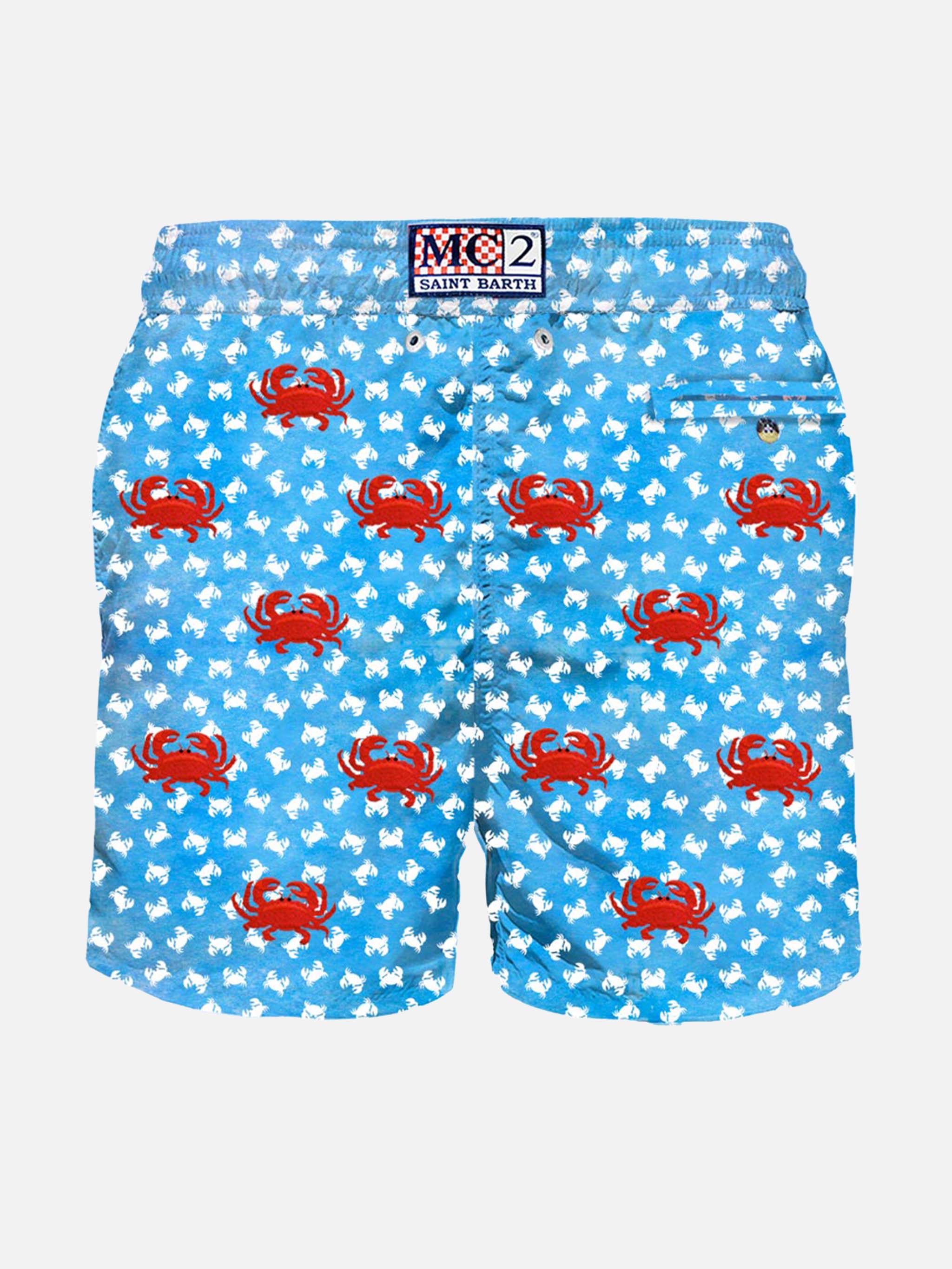 Maillot de bain léger pour homme avec broderie de crabe