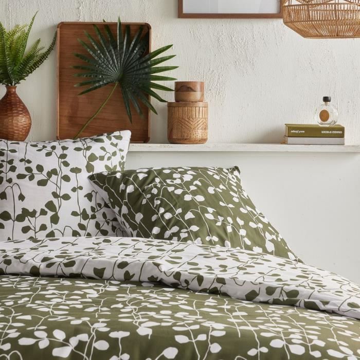 Juego de ropa de cama - TODAY Crazy - Estampado floral - Doble - 220 x 240 cm - Verde