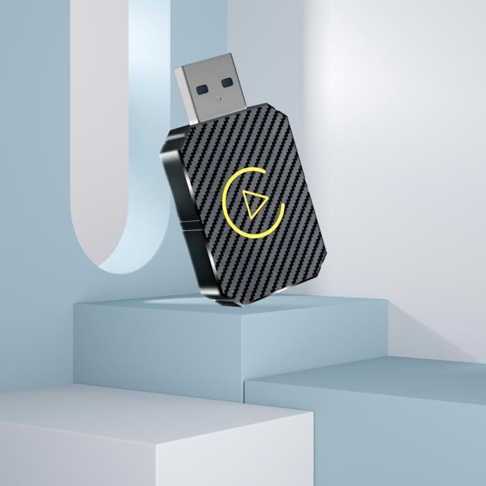 Adaptador inalámbrico para CarPlay y Android Auto, Bluetooth, Wi-Fi, conectar y usar, transmisión de voz, amplia compatibilidad.