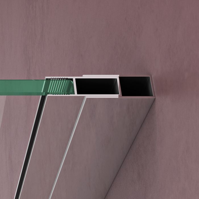 Mampara de ducha doporro con plato de ducha, puerta corredera, 100x100x195cm, instalación reversible, Ravenna17