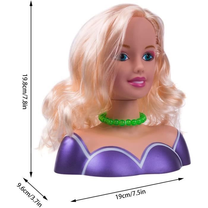 Tête à Coiffer et Maquiller - 34 Pièces - Jeu d'imitation - Rose - Enfant Fille