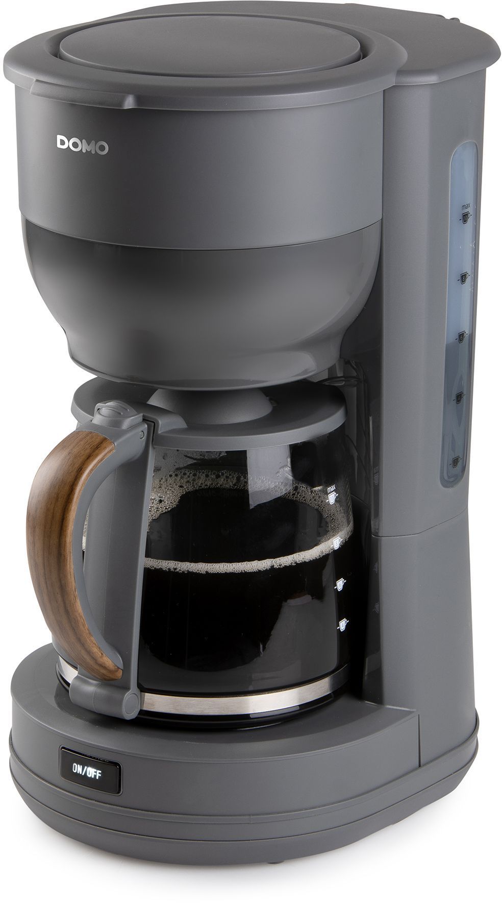Cafetière filtre - DOMO - DO754K - 1,25 L - 10 tasses - Gris / Bois