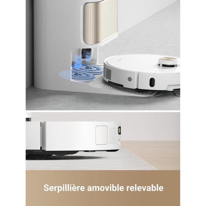 DREAME L40 Ultra Robot Aspirateur Laveur avec Serpillière Amovible et relevable - Brosse latérale Extensible et relevable -11 000 Pa