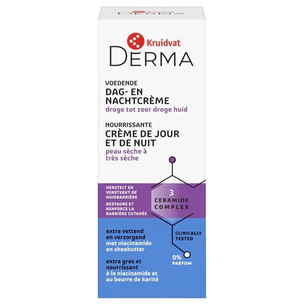 Kruidvat Derma dienas un nakts krēms sausai ādai, 50 ml