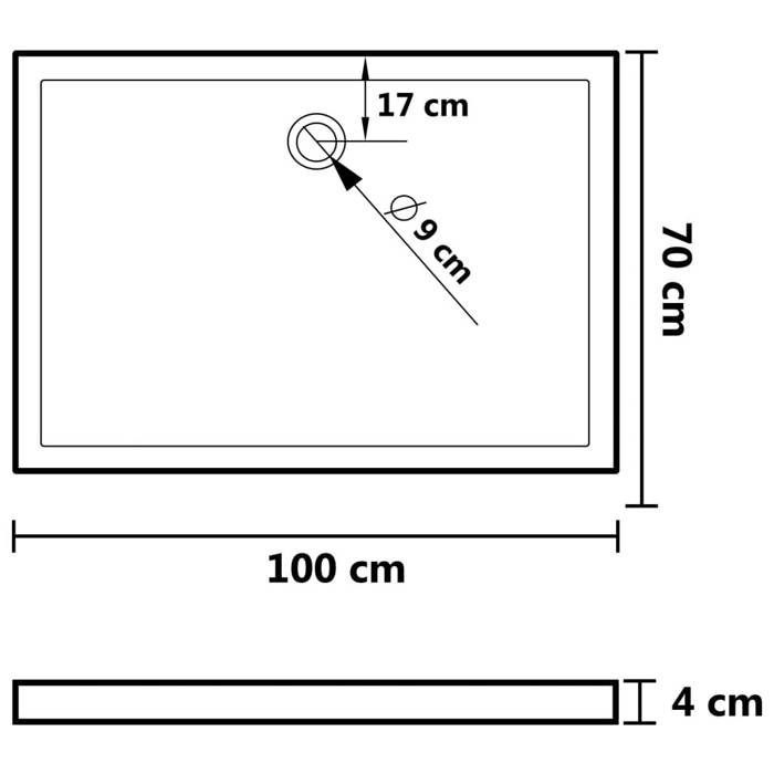 Plato de ducha vidaXL, base de ducha, plato de ducha, baño, aseo, aseo, hogar, interior, rectangular, ABS, 148915