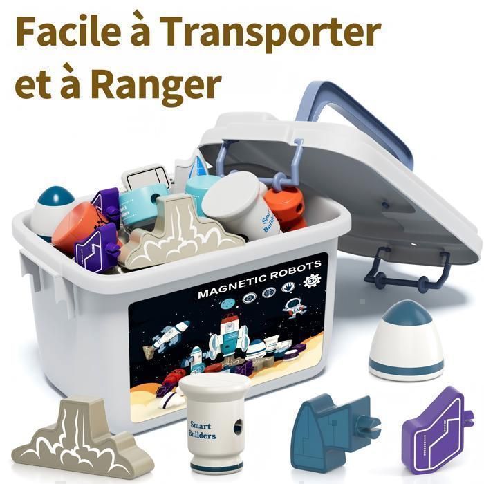 jeux de construction pour enfants-Jeu de construction magnétique-Jouet éducatif  33 pièc-Jouets à empileres-Cadeau enfant 3-8 ans