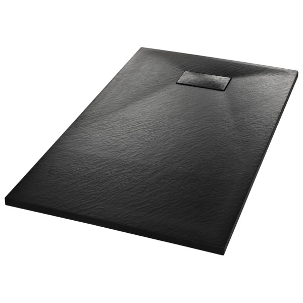 Brodzik prysznicowy Czarny 120 x 70 cm Poliester vidaXL