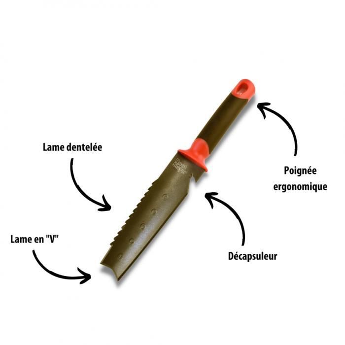 Rootslayer - VENTEO - Paquete RootSlayer™ - Rootslayer/Cuchillo de mano para tierra - Herramientas adicionales - Multifuncional/Ligero/Fácil de usar