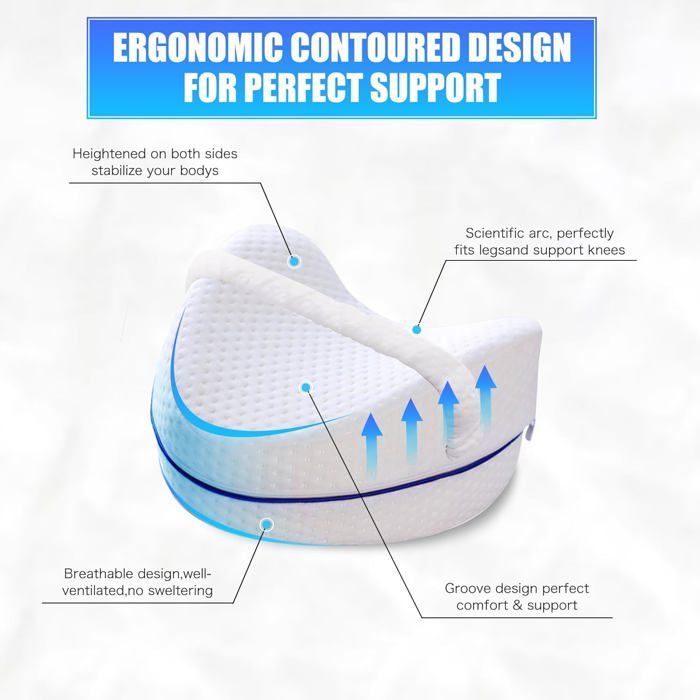 Cojín elevador de piernas de espuma viscoelástica, funda extraíble y lavable, almohada para dormir.