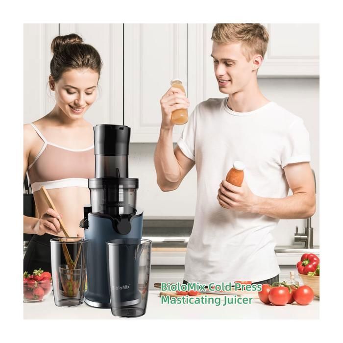 BioloMix Cold Press Citrus Juicer, Slow Masticating Juicer with Powerful 200W Motor - Whole Fruits