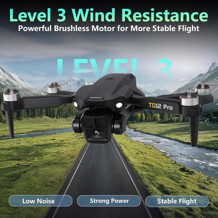 Mini drone pieghevole con fotocamera 4K - Posizionamento ottico e motore brushless | 3 velocità regolabili | Custodia per il trasporto inclusa
