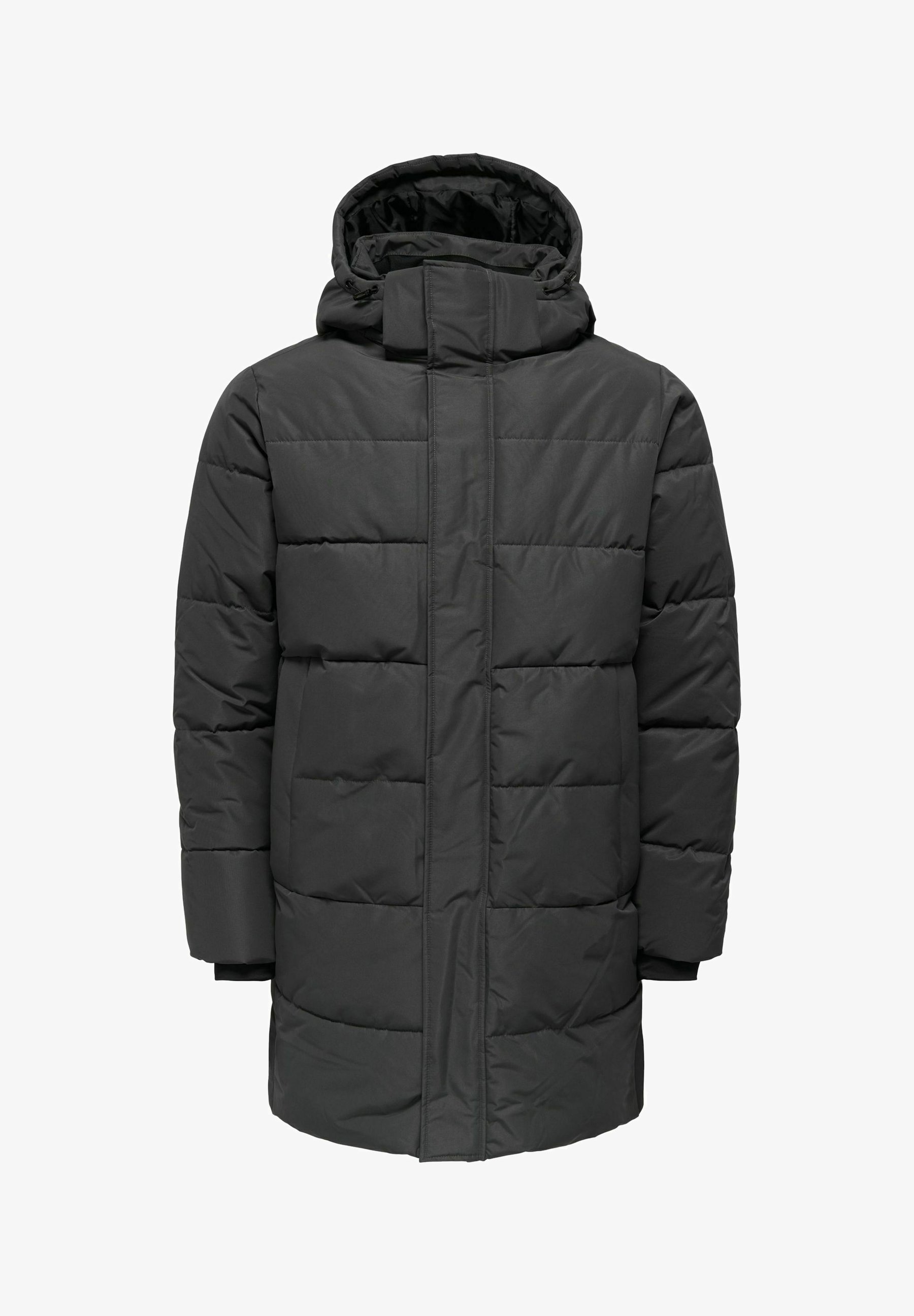 Only & Sons ONSCARL GEWATTEERDE OTW - Winterjas - grijs met krijtstreep