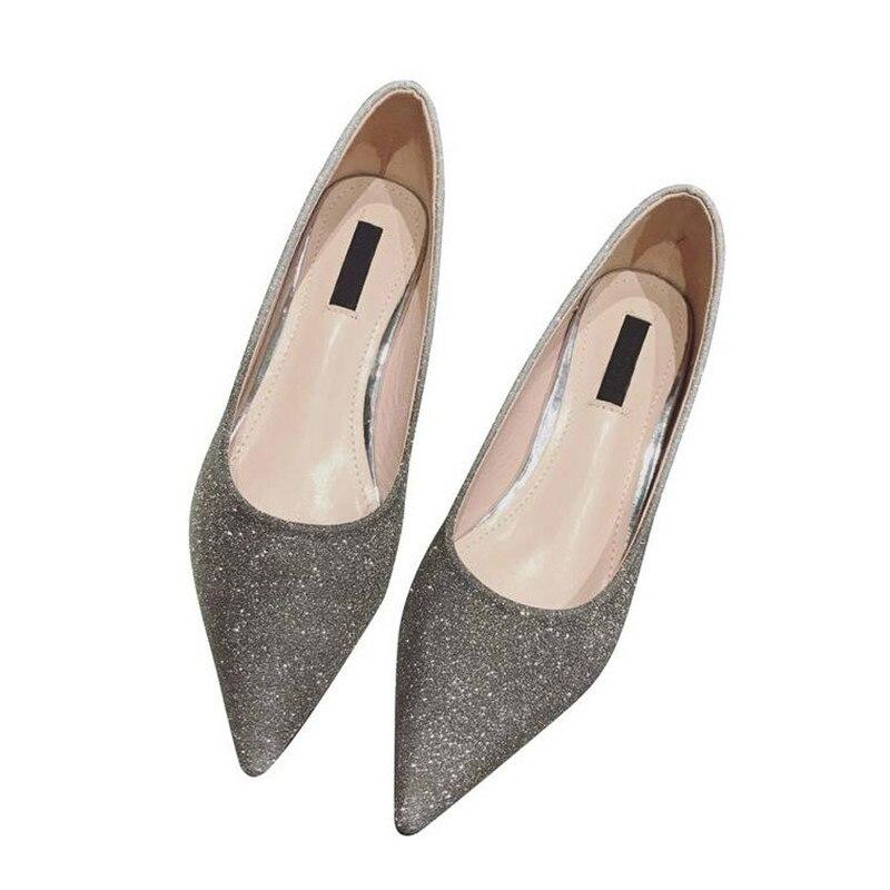 Nuovissime scarpe da donna primavera autunno, ballerine a punta, scarpe basse alla moda con paillettes in tessuto, scarpe basse da donna Zapatos Mujer