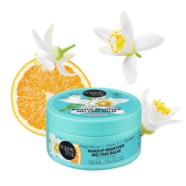 Limpiador facial en bálsamo fundente de flor de naranjo de Organic Shop, 100 ml