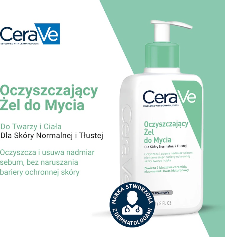 CeraVe Cleansers putojošais tīrīšanas līdzeklis normālai un taukainai ādai