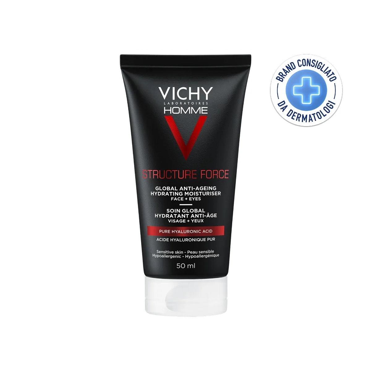 VICHY Vichy Homme Structure Force Creme facial hidratante antirrugas para homens 50 ml