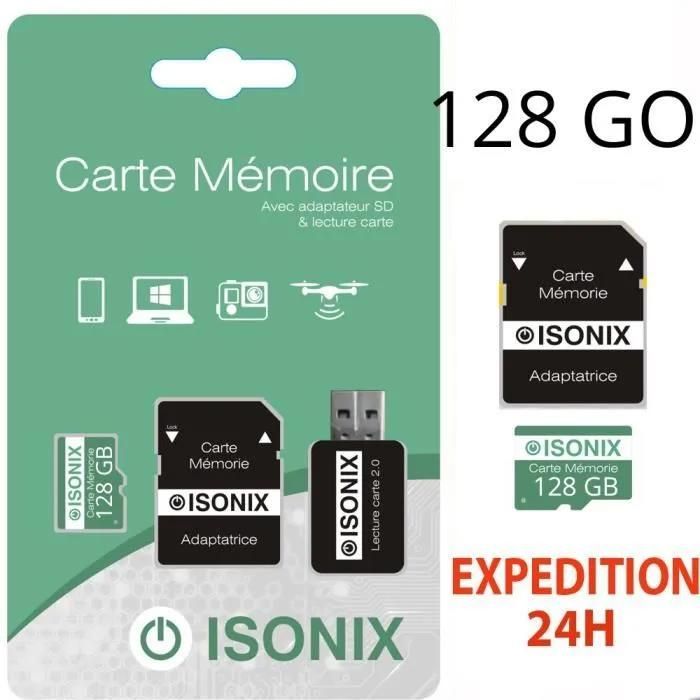 Scheda Micro-SD SDXC da 128 GB Classe 10 4K per smartphone, tablet e action camera - Classe 100% reale + lettura della scheda...