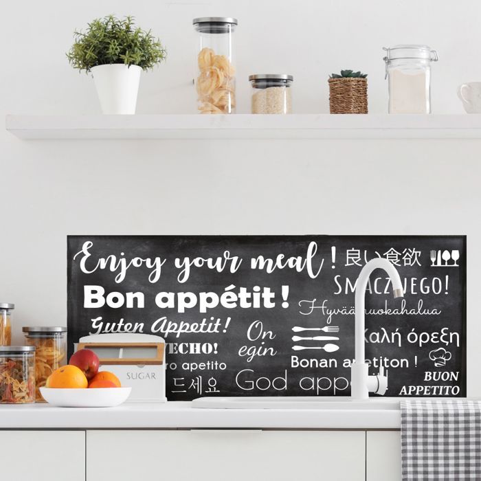 Crédence ENJOY adhésive autocollant sticker - Fond de hotte - 120 x 50 cm