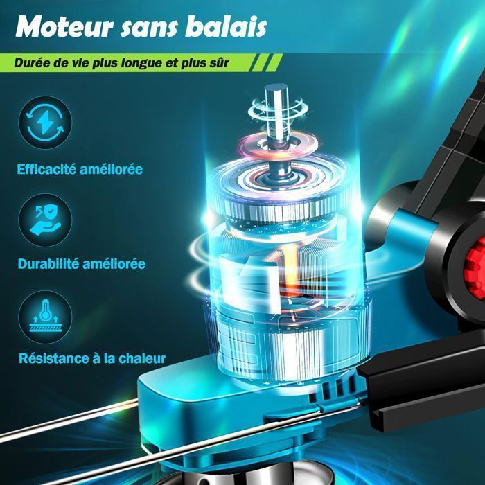 Desbrozadora eléctrica inalámbrica sin escobillas MAGICFOX de 36 V, con 2 baterías de 4,0 Ah, 3 tipos de cuchillas y cabezal.