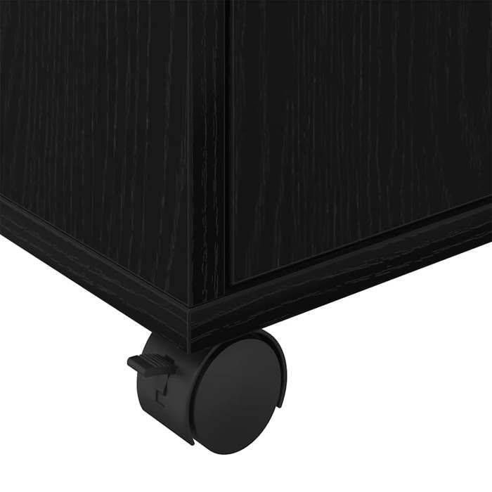 Noir Meuble roulant, CLARENCE, moderne, Chêne noir 45 x 38 x 54 cm Bois d'ingénierie LV32