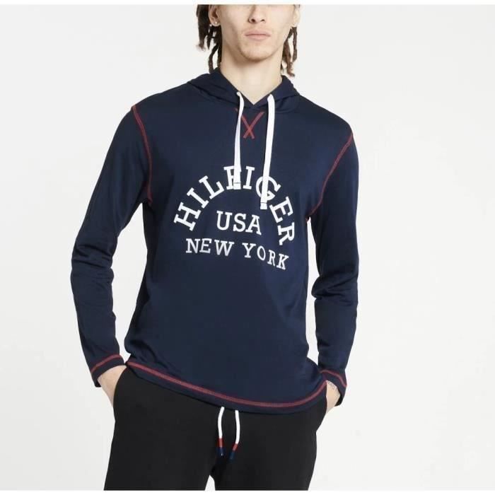 Tommy Hilfiger Men's Navy Hooded Tracksuit Pullover Pyjamas