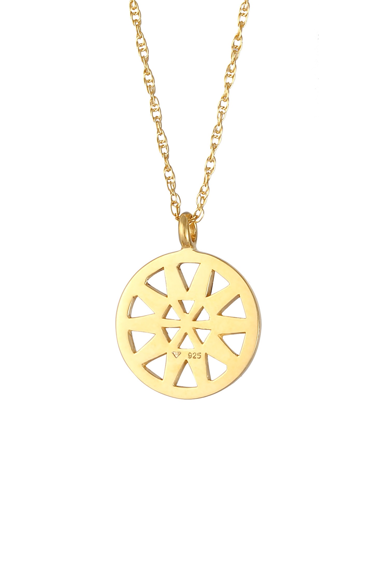 Elli Pendentif ornemental pour collier de dame Geo Look en 925/1000 argent massif et plaqué or