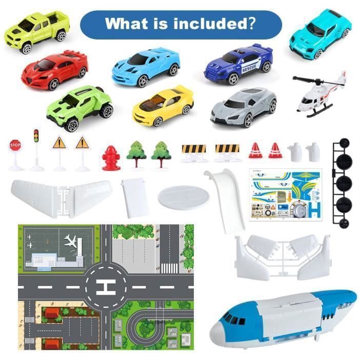 Car Transporter Plane – Toy for Children Ages 3 to 7 – Unisex – Miniature Vehicles, Accessories Included